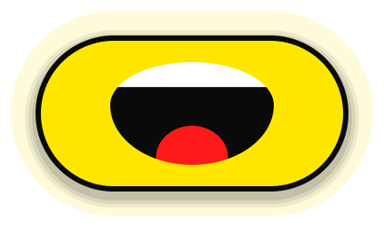 The little ShoutAbout mouth that pops up at the top of the screen while it listens: open, tongue out.